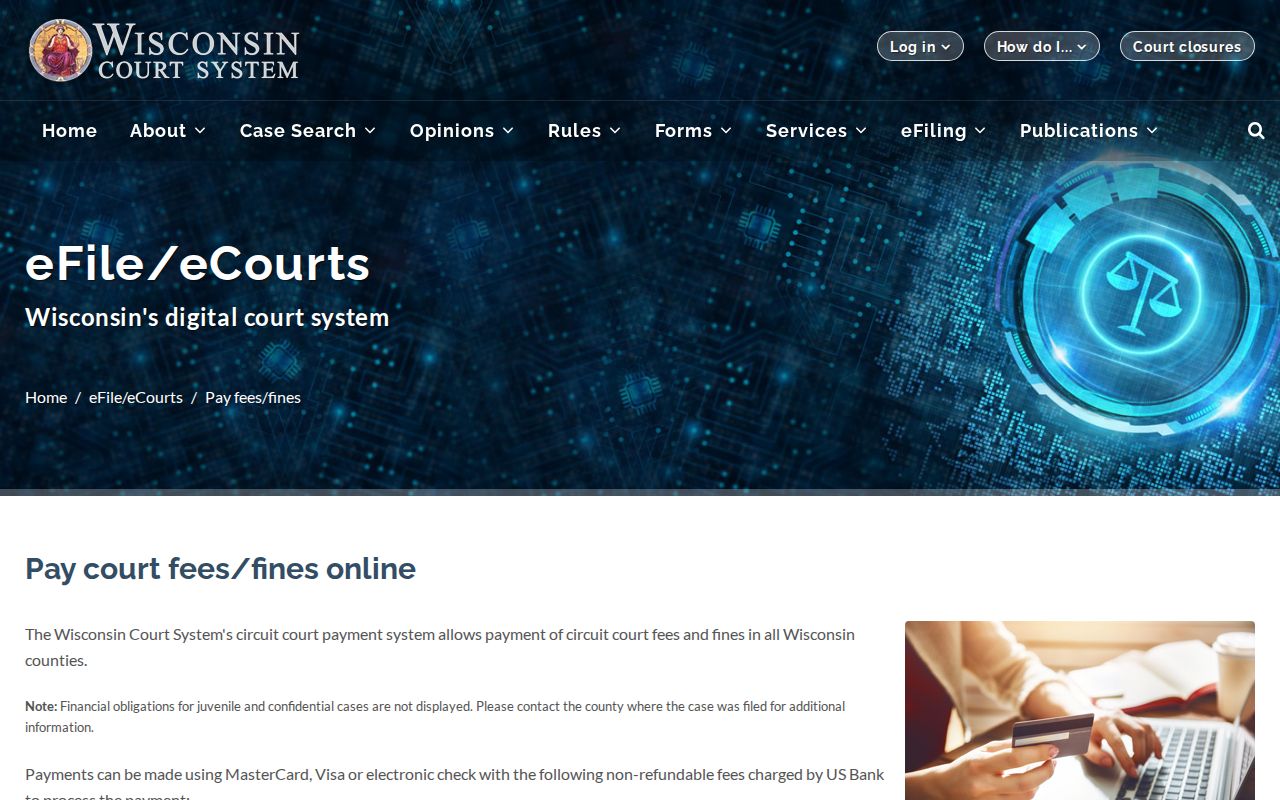 Forest County traffic court records online payment workflow